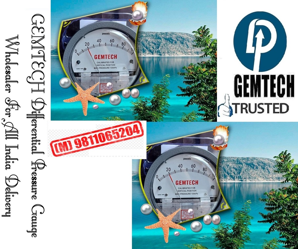 Popular Cities GEMTECH Differential Pressure Gauge Wholesalers- Ludhiana