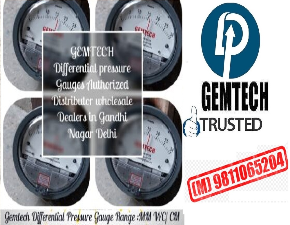 Popular Cities GEMTECH Differential Pressure Gauge Wholesalers for Agra