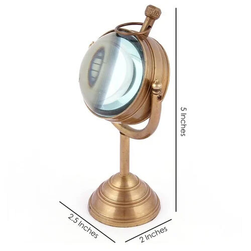 Antique Brass Table Clock - Shape: Round