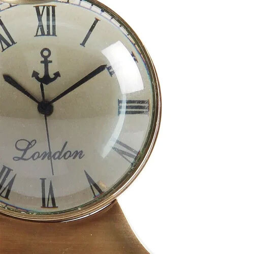 Brass Table Clock - Color: Antique Finish / Brown