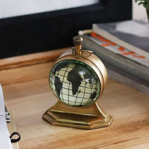 Brass Table Clock - Color: Antique Finish / Brown