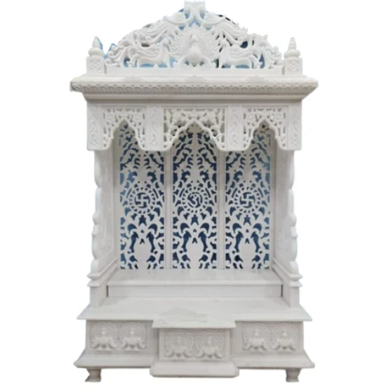 Beautiful Jali Makrana Marble Mandir - Color: White And Red