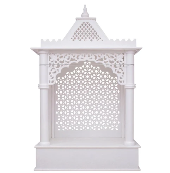 Beautiful Jali Makrana Marble Mandir - Color: White And Red