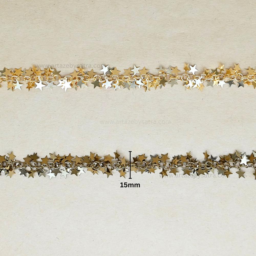 Star Shape Iron Chain | Size : 15mm | Qty : 1mtr | IC19