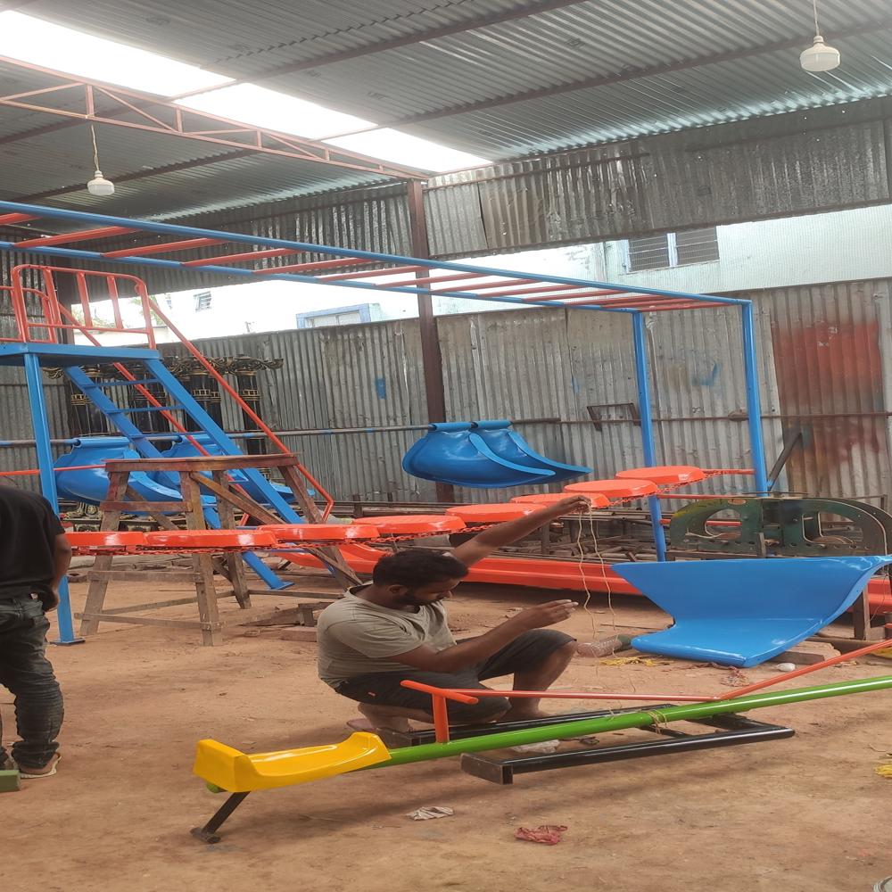 Balancing Bridge - Iron & Frp, Standard Size, Multicolour | Smooth Polished Surface, Modern Arts Style, 1 Year Warranty