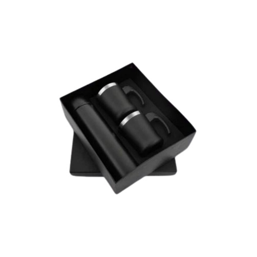 Non Temperature Bottle 2 Coffee Mug Set - Color: Black
