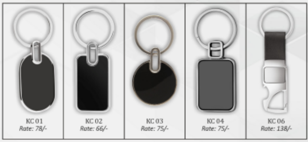 Promotional Leather Keychains - Color: Multicolor