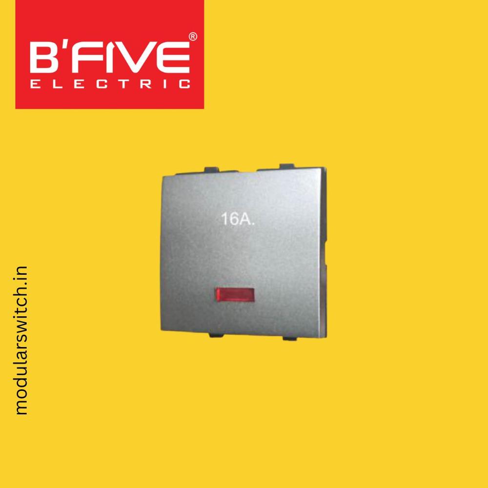 Modular Switch | 1 Way 16 Amp Switch - Color: Silver