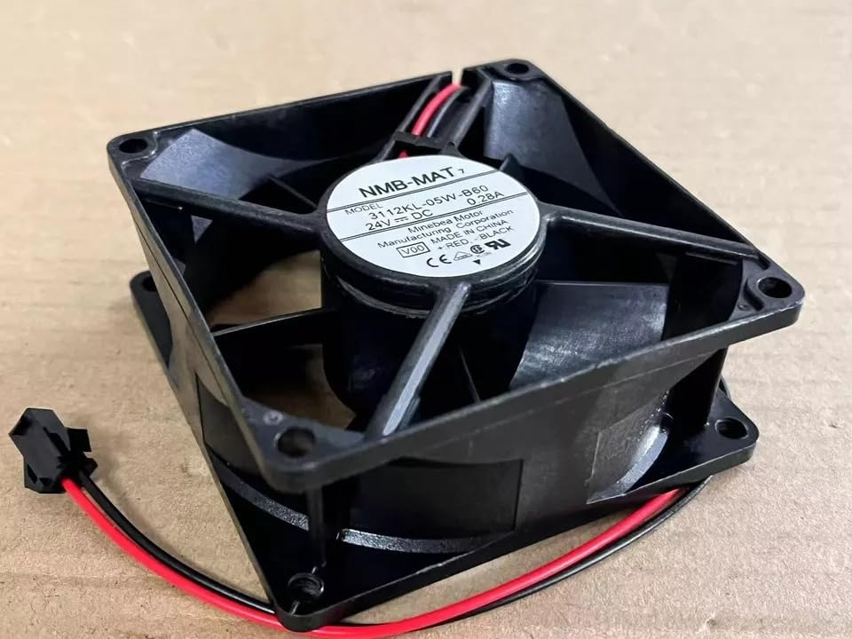 Nmb-mat 3112kl-05w-b60 Axial Fan 24v-0.28a Dc Brushless Air Cooling Fan 3000 Rpm 80 * 80 * 32mm 2wire - Color: Black
