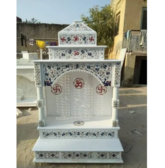 Inlay White Marble Temple - Hardness: High