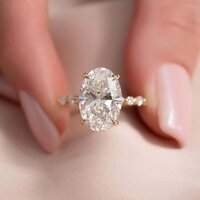 Oval Diamond  Ring - Color: White