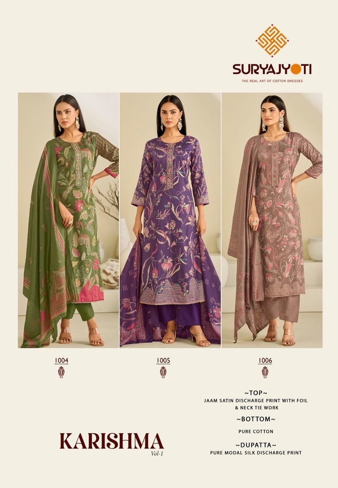 SuryaJyoti Karishma Vol-01  Dress Material