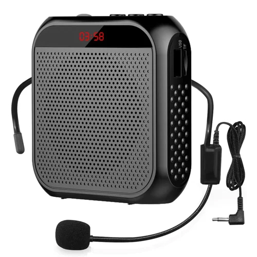 Zorbes Portable Mini Voice Amplifier Rechargeable Pa System - Color: Black