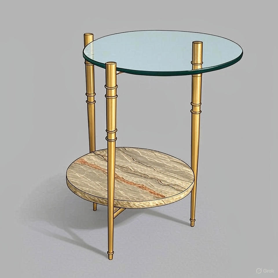 Bedside Table - Color: Gold (Frame)
