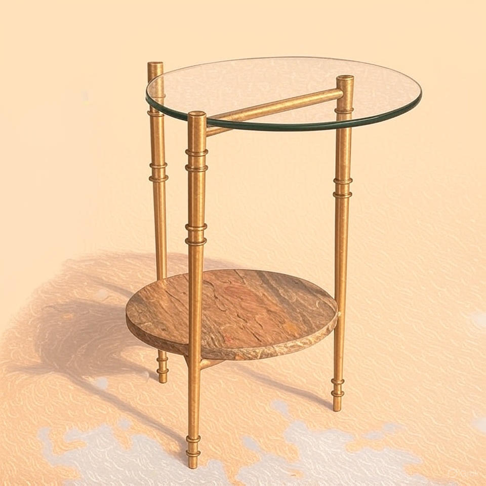 Bedside Table - Color: Gold (Frame)