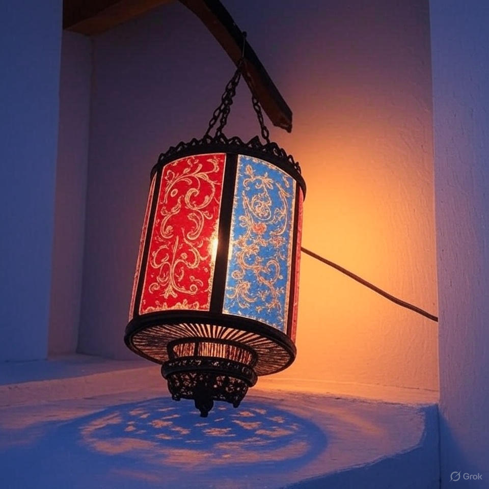 Indian Hanging Lamp - Color: Multicolor
