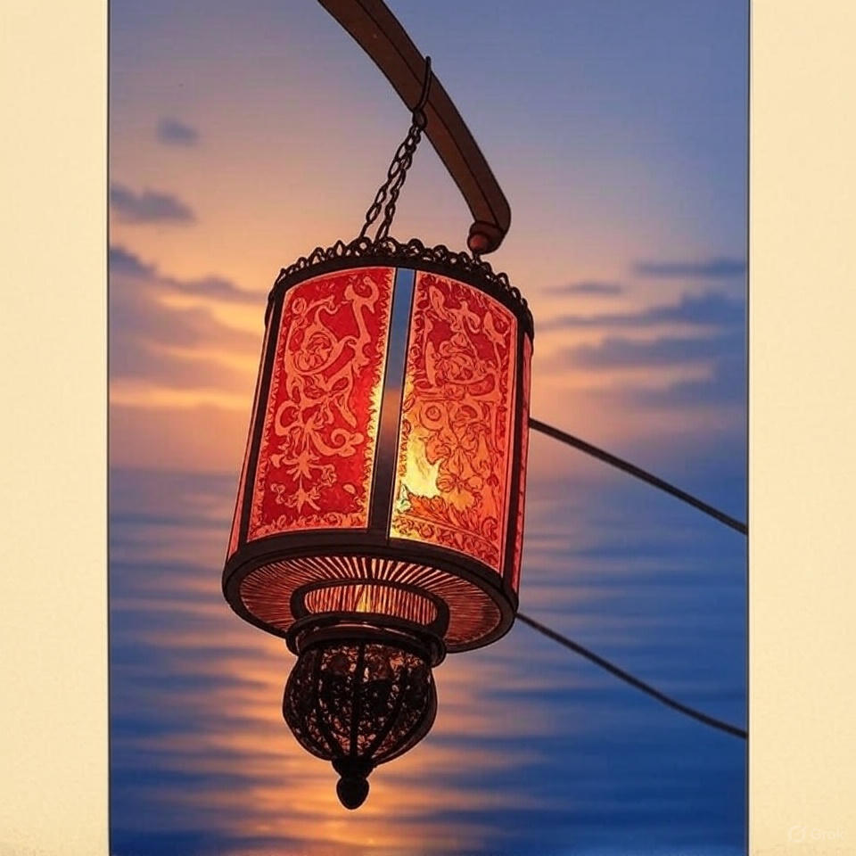 Indian Hanging Lamp - Color: Multicolor