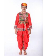 Mirror Work Navratri Special Black Men Kurta With Dhoti