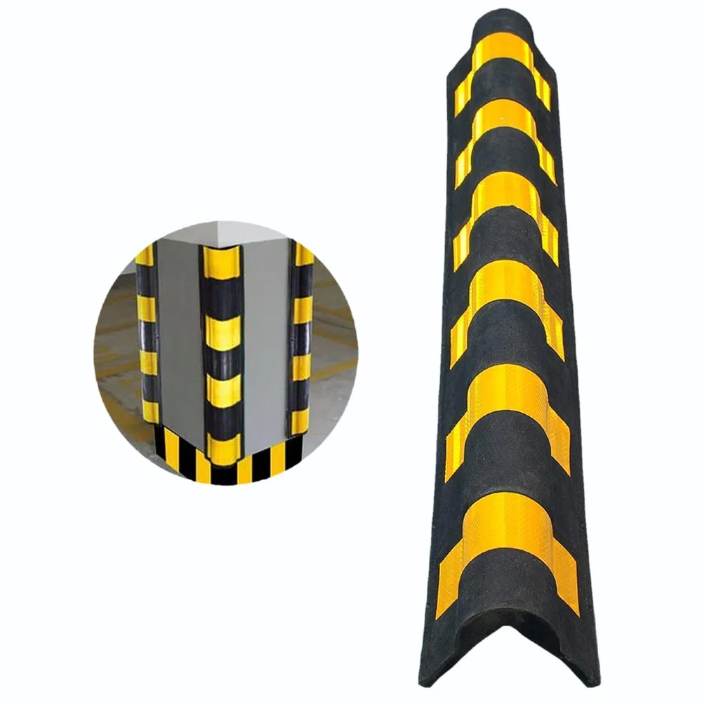 Rubber Round Pillar Guard - Color: Yellow And Black