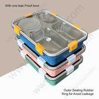 4 Compartment Stainless Steel Lunch Box Trendy Leak Proof Reusable Microwave Freezer Safe