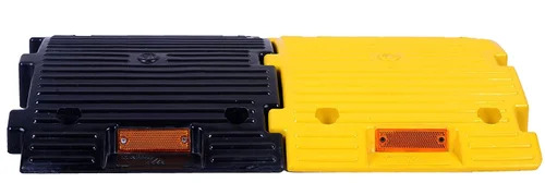 Plastic Speed Breaker - Abs Plastic, 350x250x50 Mm | Yellow And Black For High Visibility, Durable For Road Safety Solutions