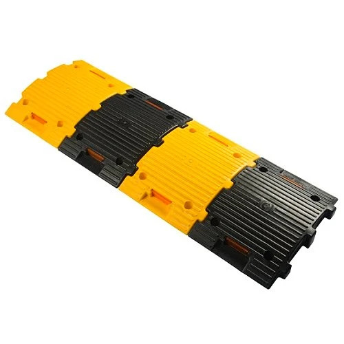 Plastic Speed Breaker - Abs Plastic, 350x250x50 Mm | Yellow And Black For High Visibility, Durable For Road Safety Solutions