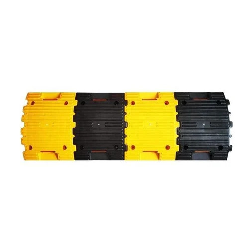 Plastic Speed Breaker - Abs Plastic, 350x250x50 Mm | Yellow And Black For High Visibility, Durable For Road Safety Solutions