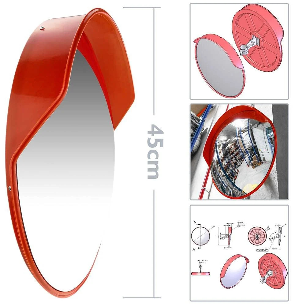 18 Inch Convex Mirror - Color: Red