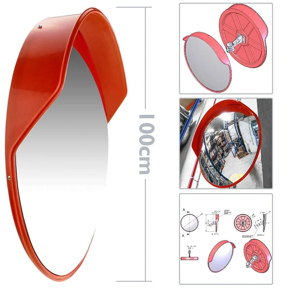40 Inch Convex Mirror - Color: Red