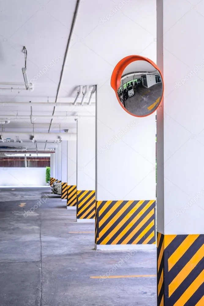 Traffic Convex Mirror - Color: Red