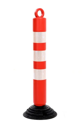 Spring Post Bollard - Color: Orange And White
