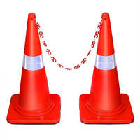 Road Traffic Cone - Plastic, 750 Mm Height, Orange Color | Durable Design For Road Safety, High Visibility For Varied Environments