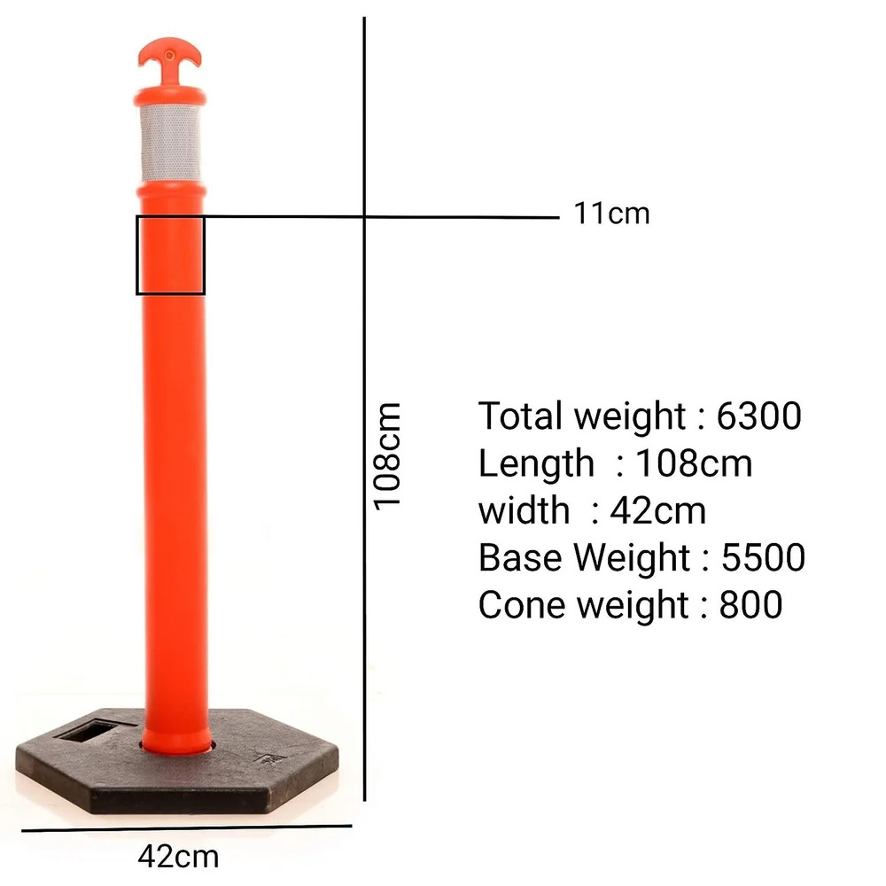 Abs Road Delineator - Color: Orange