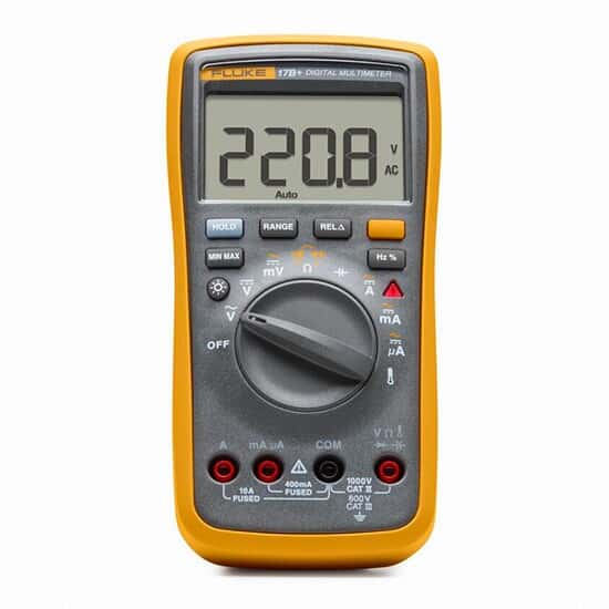 Fluke 17b+ Digital Multimeter - Abs Plastic, 183 X 91 X 49.5 Mm, 455 G | Battery Powered, Digital Display, 0â°c To 40â°c Range, 50-60 Hz Frequency