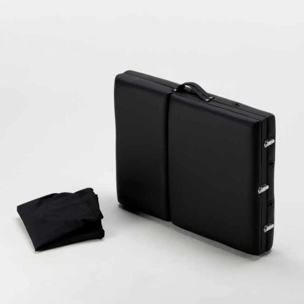 Portable Massage, Spa Bed With Hight Adjustable Massage Table 2 Fold Massage Table Pad Carry Case Massage Bed Spa Bed Facial Cradle Salon Bed - Black