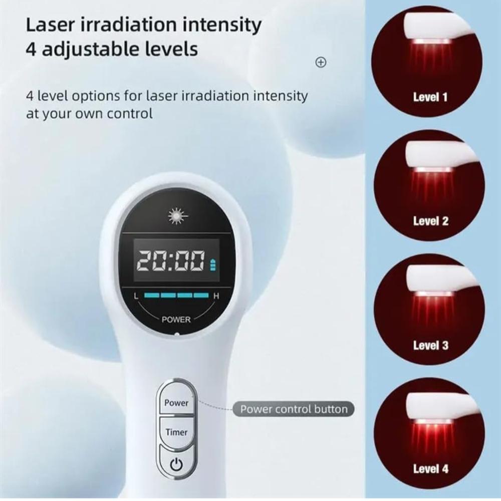 Handy Laser Therapy Device For Back Pain Handheld Model Compact For Pain Relief And Rehabilitation Rechargable Laser Equipment Pocket Device, White - Features: Good Quality