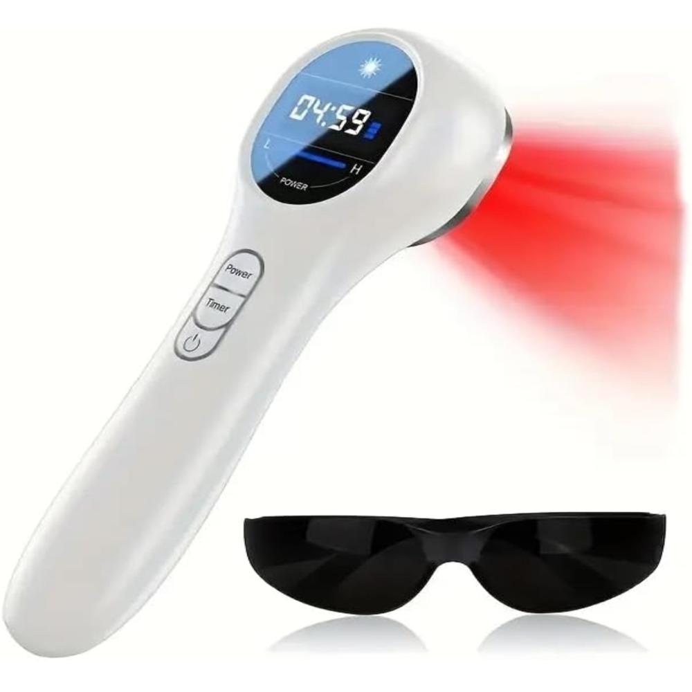 Handy Laser Therapy Device For Back Pain Handheld Model Compact For Pain Relief And Rehabilitation Rechargable Laser Equipment Pocket Device, White - Features: Good Quality