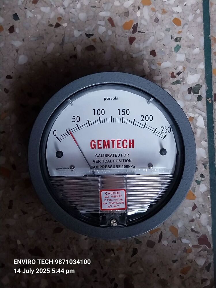 Clean Room Differential Pressure Gauge GEMTECH INSTRUMENT