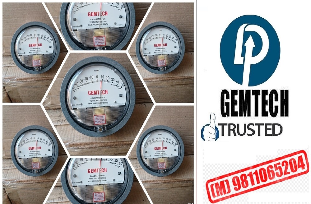 Popular Cities Gemtech Differential Pressure Gauge Wholesalers For Bhubaneshwar - Accuracy: +-2% Of Full Span At 70 (21 (+-3% On -0