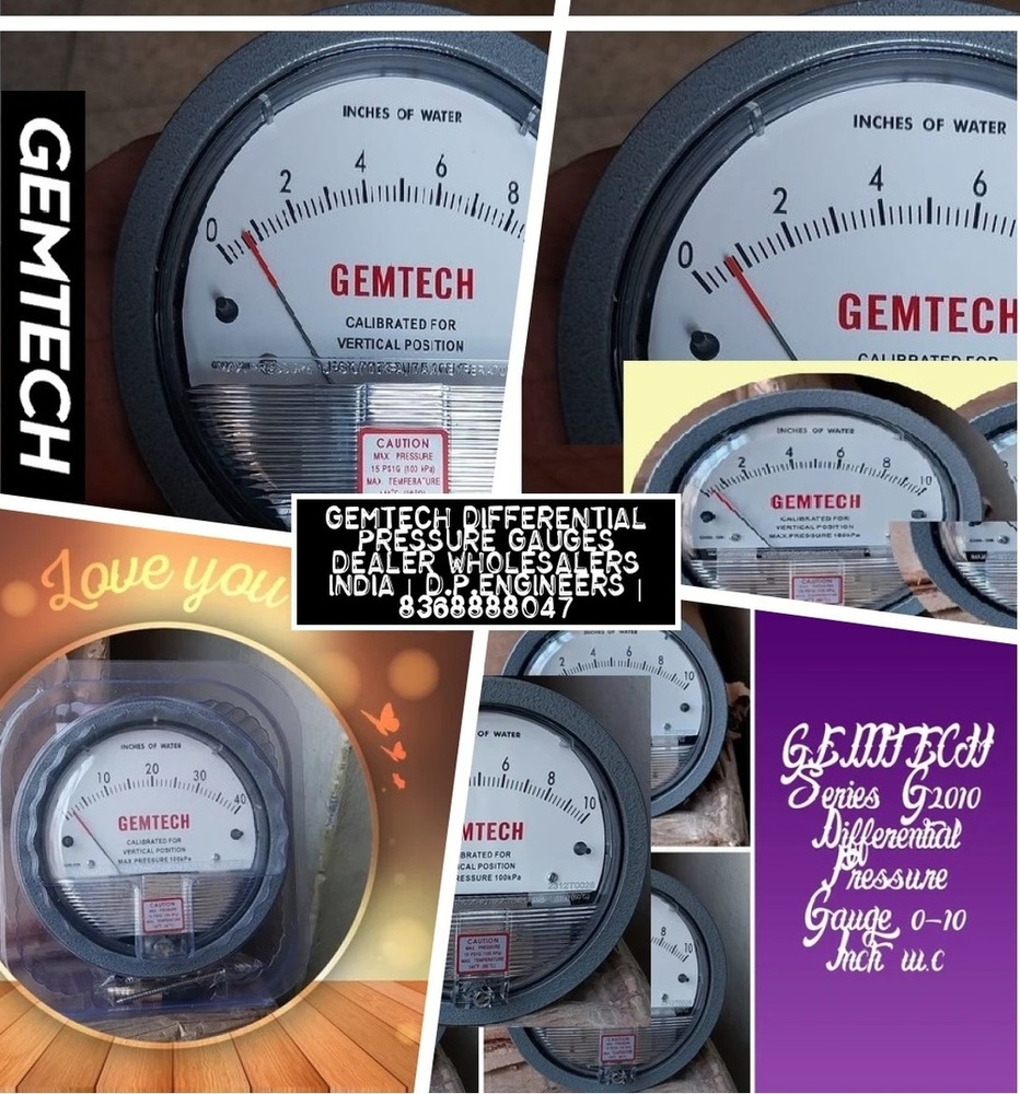Popular Cities GEMTECH Differential Pressure Gauge Wholesalers by Bhopal