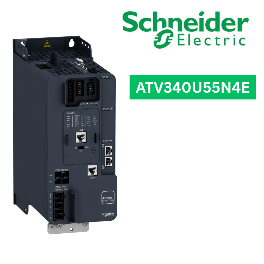 ATV340U55N4E-variable speed drive, Altivar Machine ATV340, 5.5kW, heavy duty, 400V, 3 phases, Ethernet