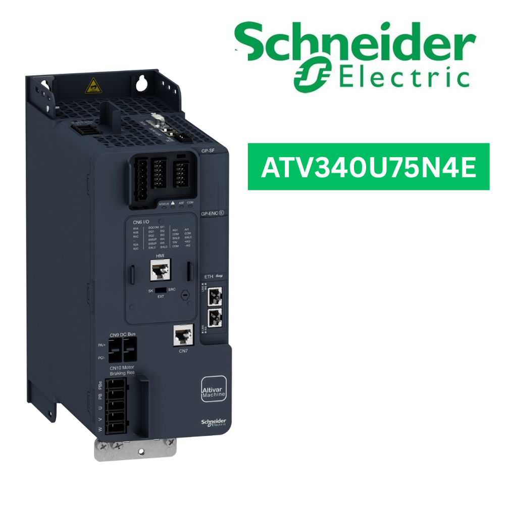 ATV340U75N4E-variable speed drive, Altivar Machine ATV340, 7.5kW, heavy duty, 400V, 3 phases, Ethernet
