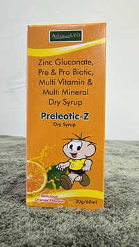 Preleotic Z Zinc Gluconate Pre Pro Biotic Multi Vitamin Multi Minetal Dry Syrup