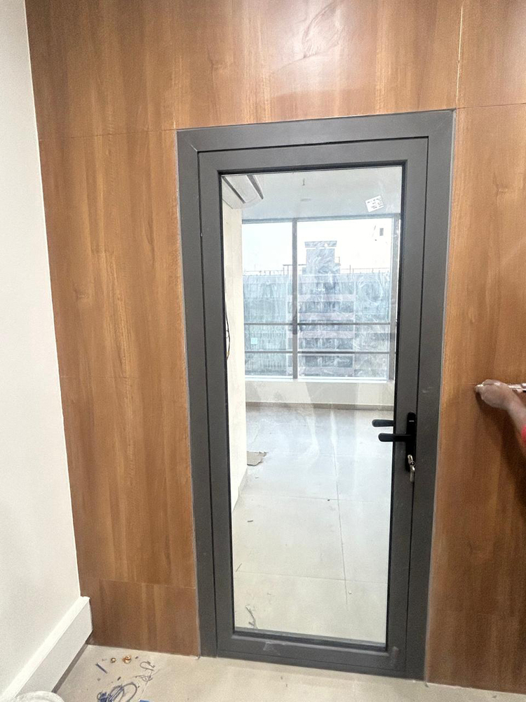 Aluminium Glass Door - Color: Black