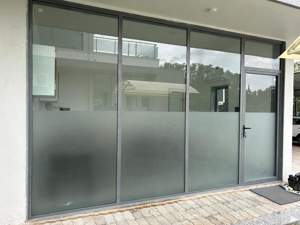 Aluminium Glass Door - Color: Black