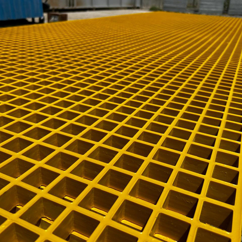 Frp Grating - Fiber Reinforced Plastic, Rectangular Shapes Available, Yellow, Black, Blue Colors, Galvanized Surface Treatment For Corrosion Resistance