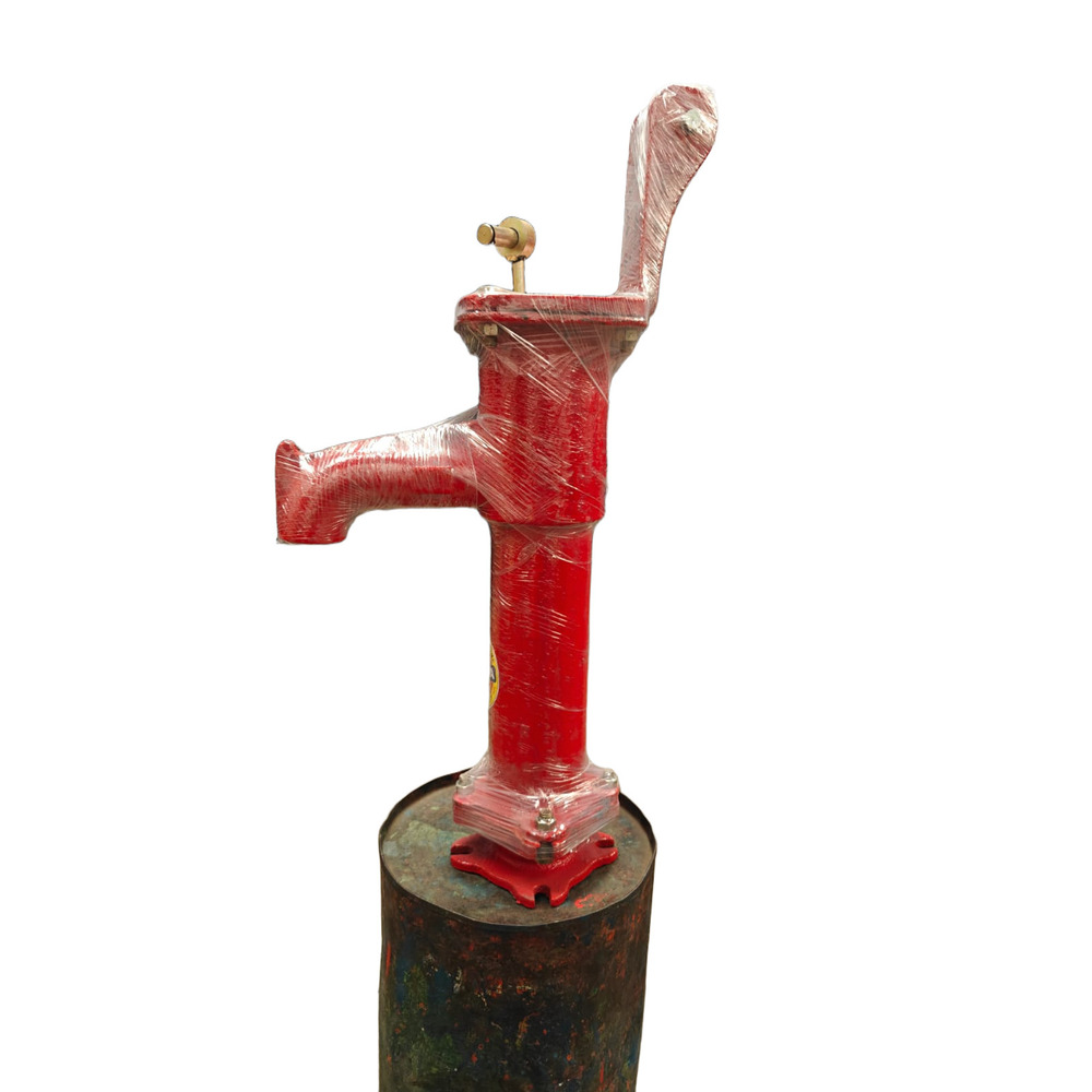 Singur Hand Pump - Iron, Standard Size, Red Color | Cylindrical Shape, 15-18 Kilograms Weight, Manual Operation Ideal For Various Applications
