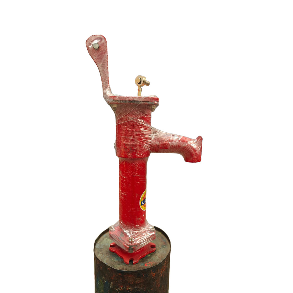 Singur Hand Pump - Iron, Standard Size, Red Color | Cylindrical Shape, 15-18 Kilograms Weight, Manual Operation Ideal For Various Applications