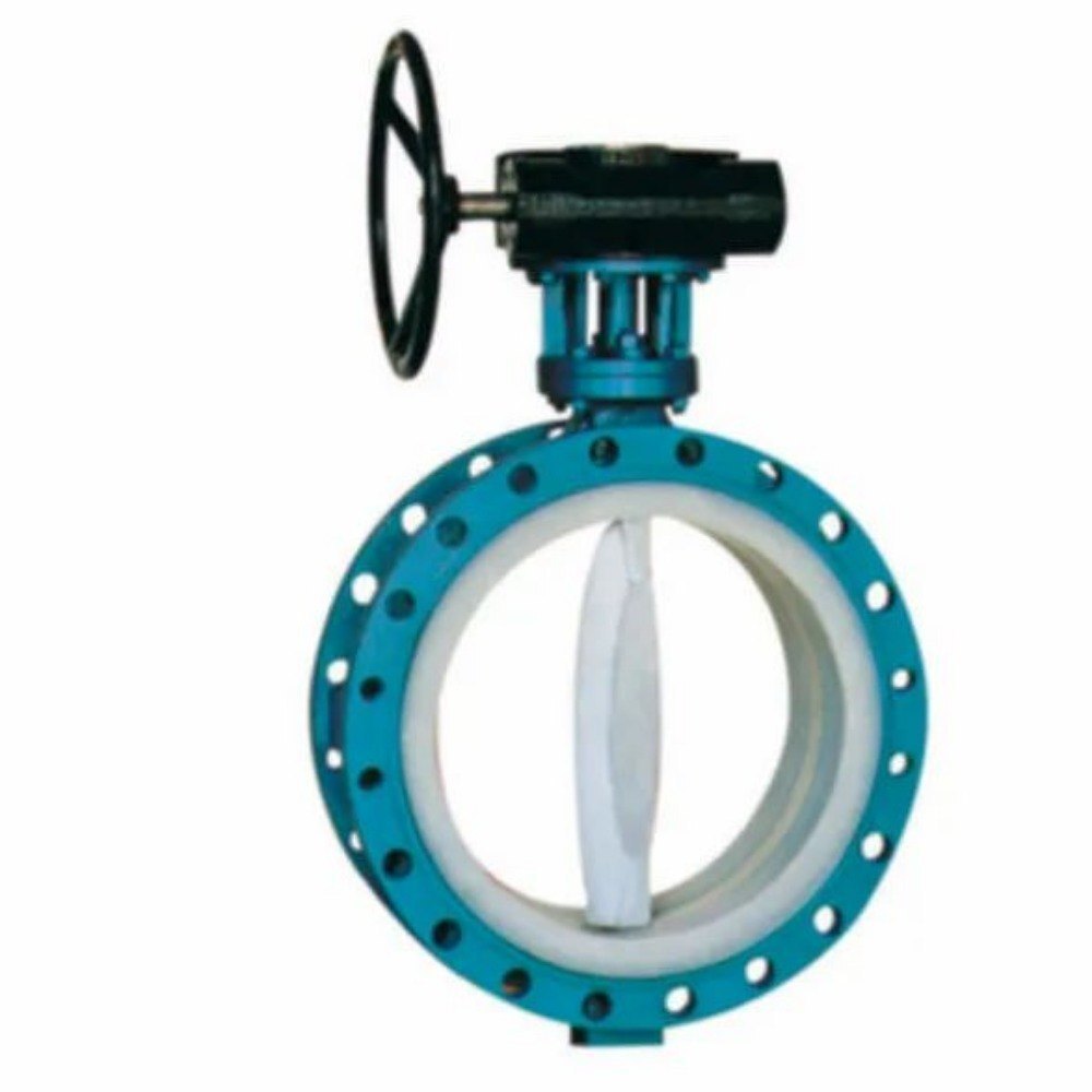 Pfa Lined Flange End Butterfly Valve - Color: As Per Requirements