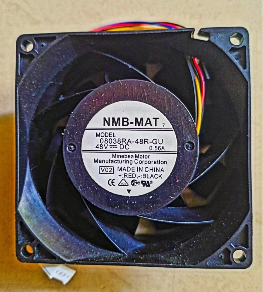 NMB-MAT 08038RA-48R-GU Axial Fan 48V-0.56A DC Brushless Air Cooling Fan 7500 RPM 80 * 80 * 38mm 4Wire